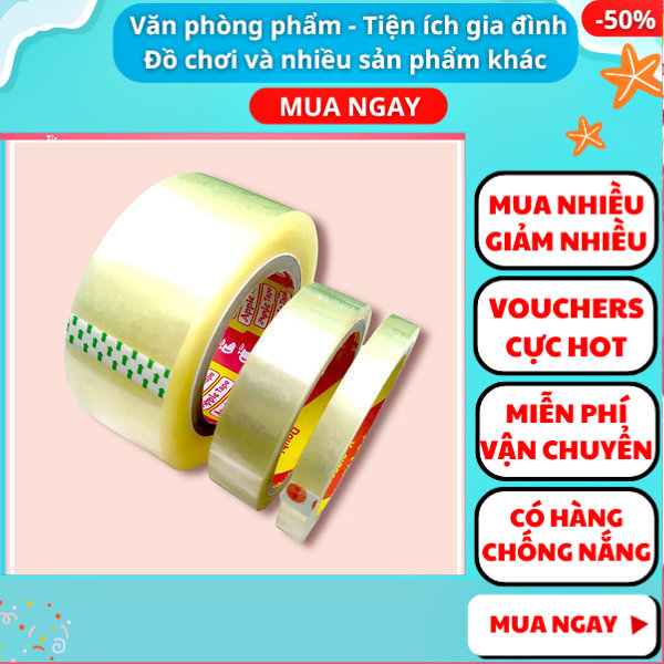 Băng keo trong các loại - băng keo trong suốt - băng keo trong loại lớn - băng keo trong 200yard - băng keo trong 100yard - băng keo trong nhỏ - băng keo đóng hàng - bang keo trong - bang keo trong lớn - Nguyễn Thùy Store