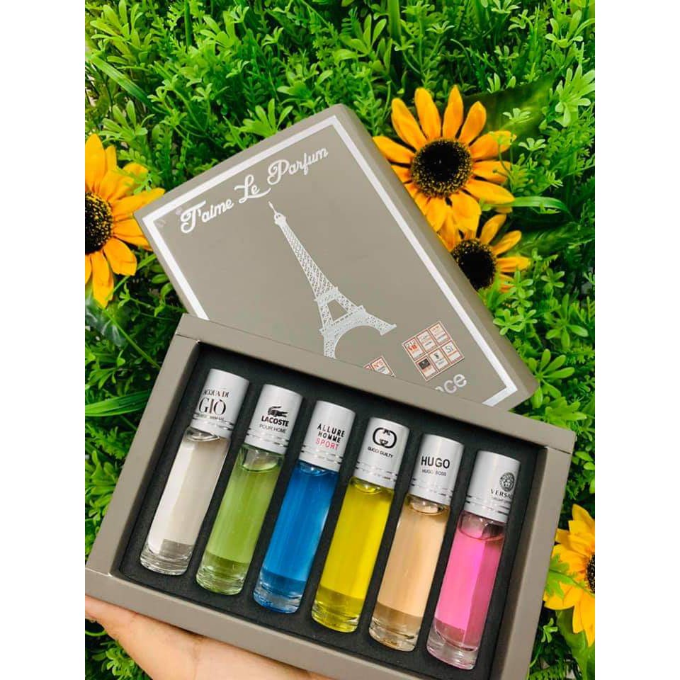 Hộp 6 Chai Nước Hoa Mini Dạng Lăn 6ml