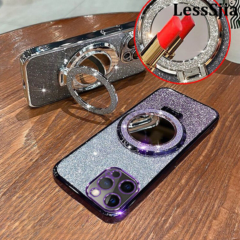 Phone%20cover%20Honor%20X6C%20Back%20case%20with%20Makeup%20Mirror%20Holder%20Stand%20Luxury%20Shiny%20Gradient%20Plating%20Glitter%20Slim%20for%20Honor%20X6C%20Phone%20cases%20-%20Image%208