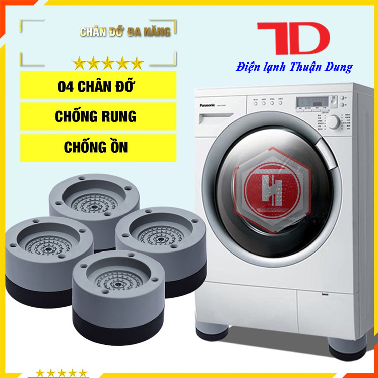 Bộ 4 Miếng Đệm Cao Su Chống Rung Máy Giặt - Chân Kê Cao Cấp - Điện Lạnh Thuận Dung