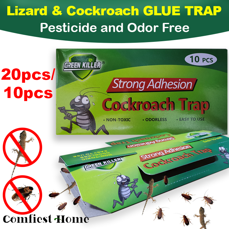 [sg Stock] 10 Traps (1box) Cockroach Trap Lizard Traps Stickers Roach 