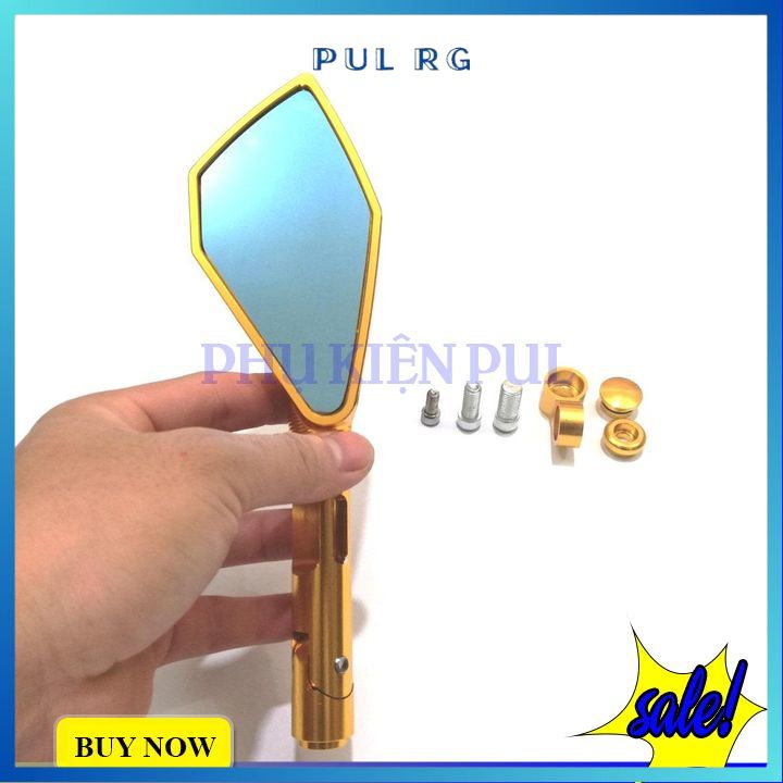 Gương chiếu hậu rizoma 5 cạnh full cây 1 cái trái màu vàng