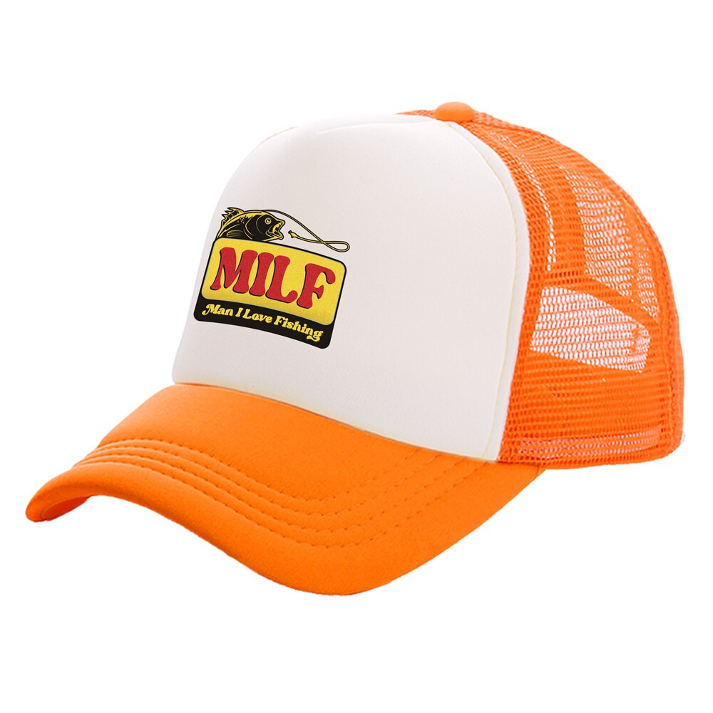 MILF Man I Love Fishing Trucker Cap Men Hat Baseball Cap Cool Summer Unisex  Mesh Net Caps