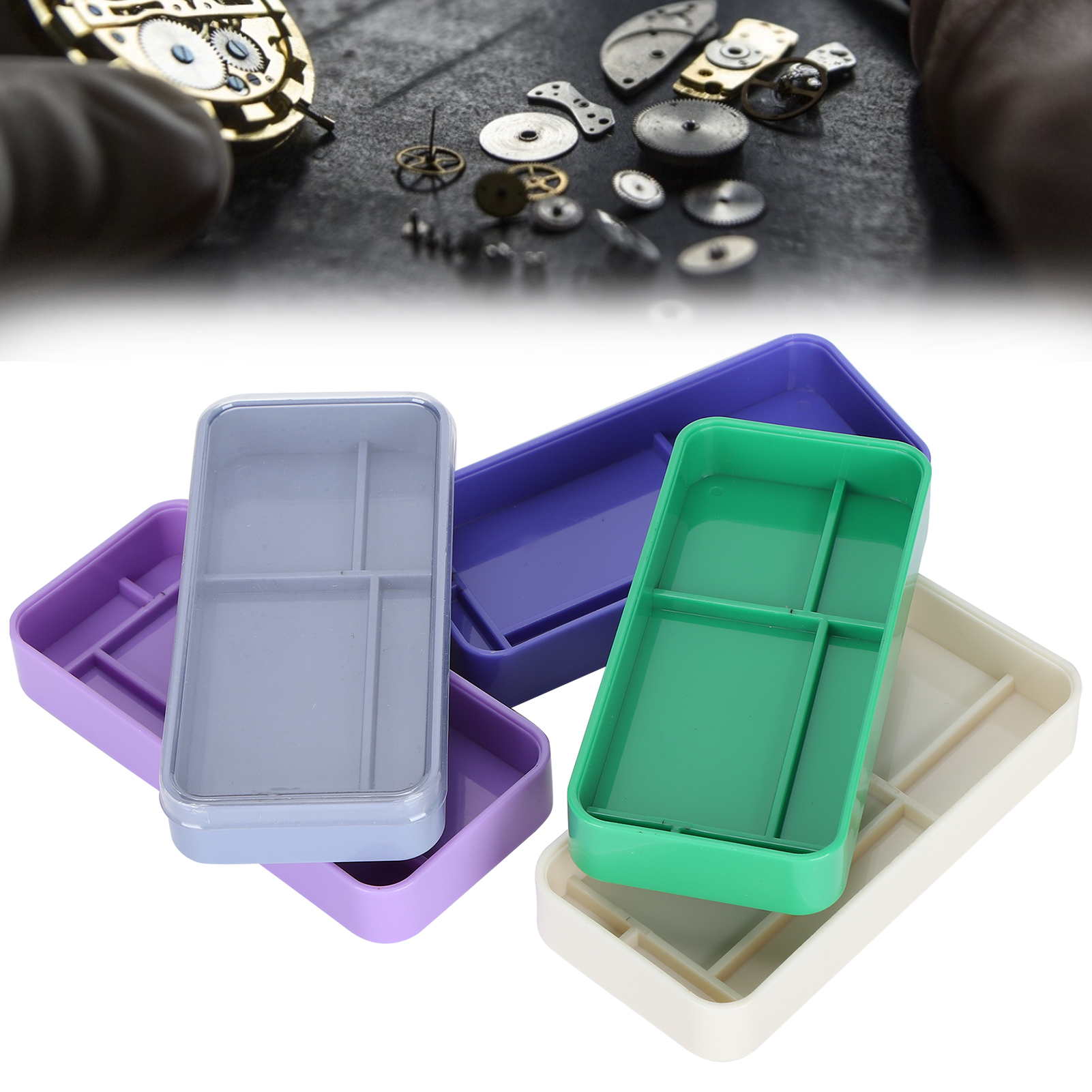 Rectangle Watch Parts Storage Box Easily Identifiable Watch Parts Storage Box for Small Crafts Beads