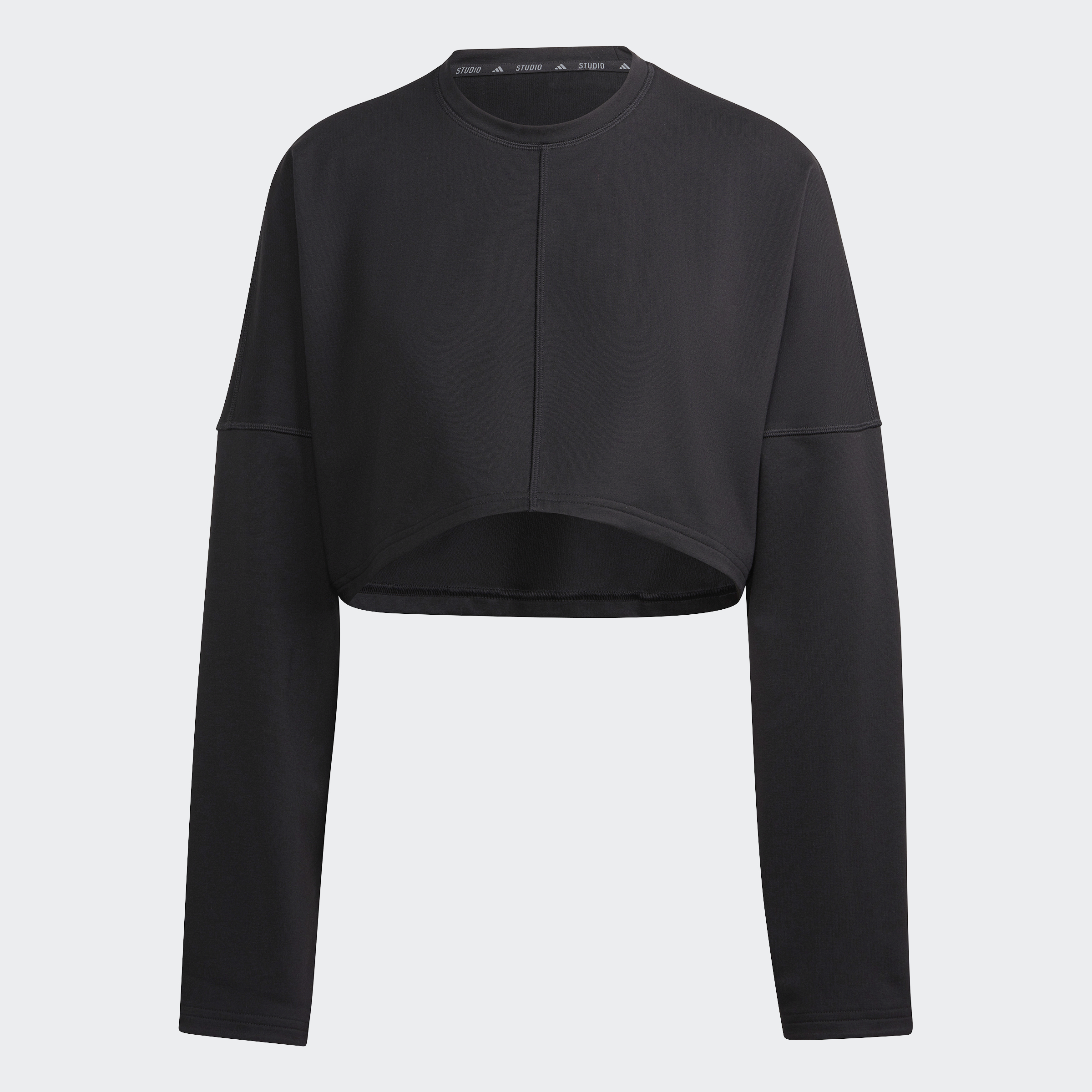Adidas tập luyện áo sweatshirt lửng yoga studio nữ đen hs8121