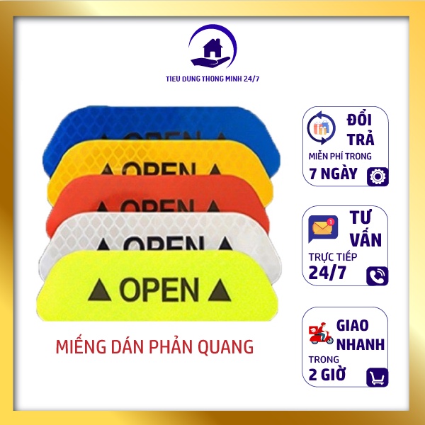 ⚡️ TQ⚡️ Miếng Dán Phản Quang Cảnh Báo Mở Cửa Xe Hơi