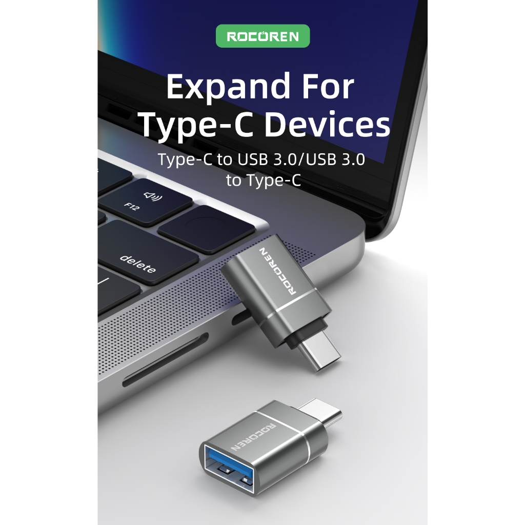 Đầu chuyển đổi OTG USB Type C sang USB A  Rocoren (TYPE C Male to USB Female Cable Adapter Converter)