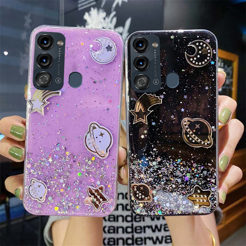 For%20itel%20Vision%203%20Phone%20case%20Sparkling%20Soft%20Transparent%20Silicone%20Space%20Planet%20Stars%20Moon%20Girl%20Anti%20Fall%20for%20itel%20vision%203%20Back%20Cover%20-%20Image%2010