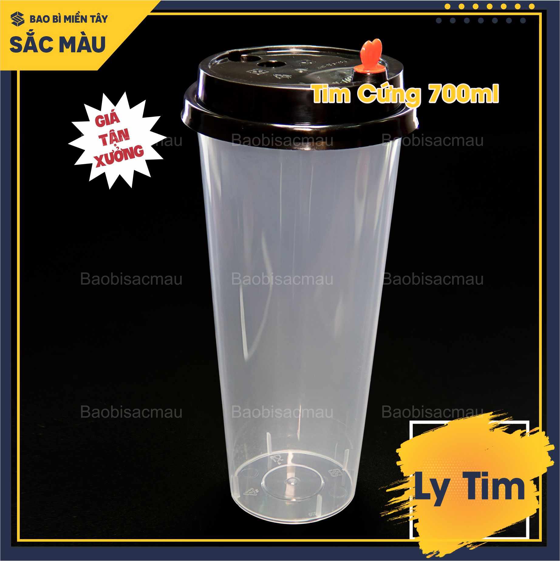 Sỉ 50 cốc/ ly nhựa tim 500ml và 700ml