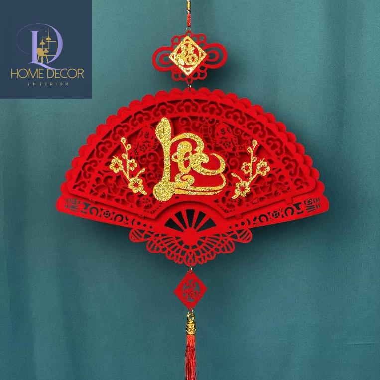 Quạt chữ Phúc Lộc Thọ trang trí Tết
