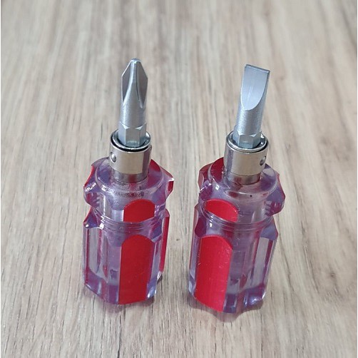 Tua vít mini (tô vít 2 đầu đúc trong suốt 8.2cm)bv