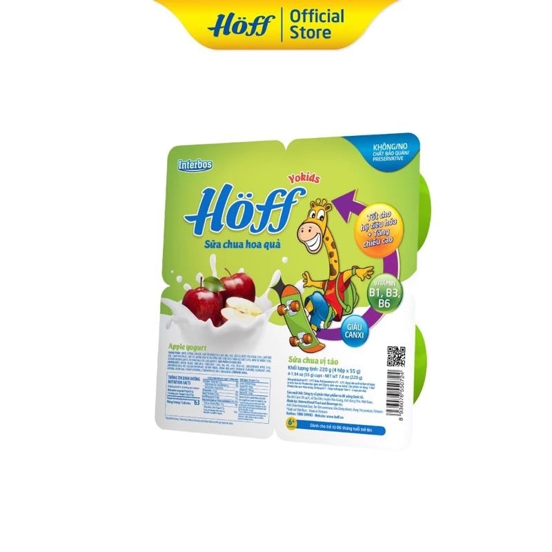 Sữa Chua Hoff Cho Bé Từ 6 Tháng Trở Lên 220Gr(4 Hộp X 55G)