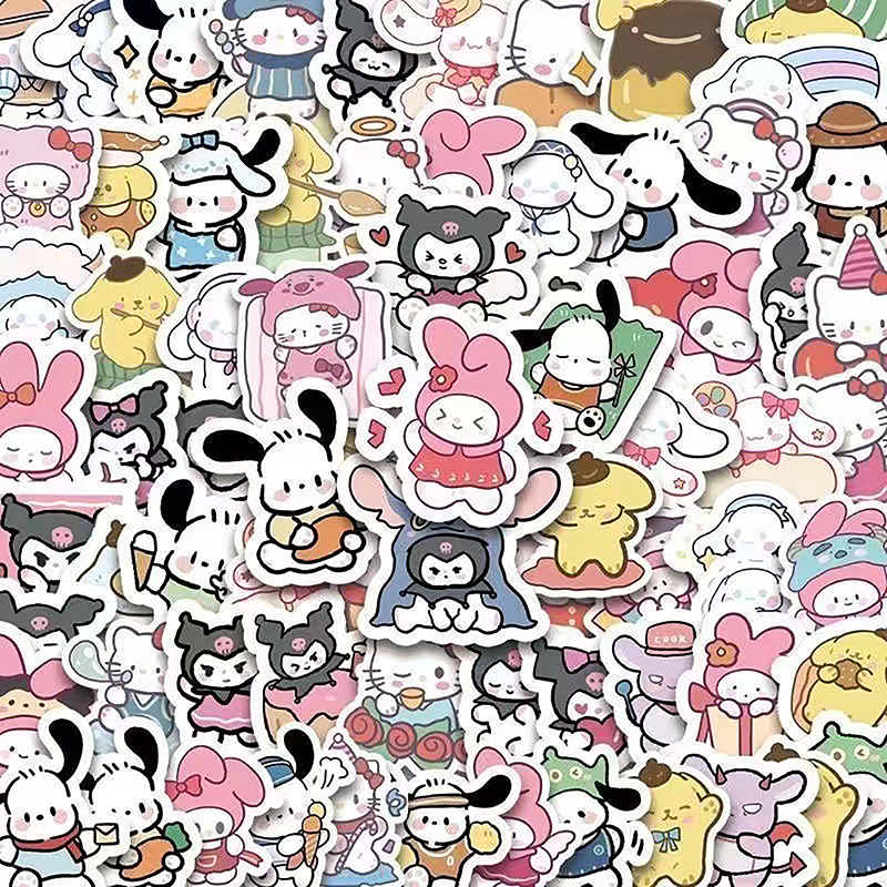 【Fast and Reliable Shipping】 100 Sheet Cartoon Stickers Cute Sticker Notebook Luggage Guitar Decals Angelia.
