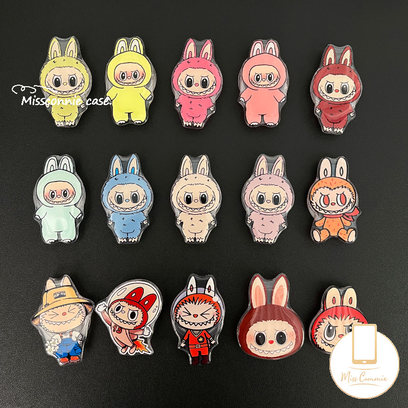 Fashion Brand Creativity Cartoon Pop Mart Labubu Bracket Funny Purple Cloude Ghost Universal Foldable Ring Holder Support Colored LABUBU Soft Stand Luxury Epoxy Phone Holder