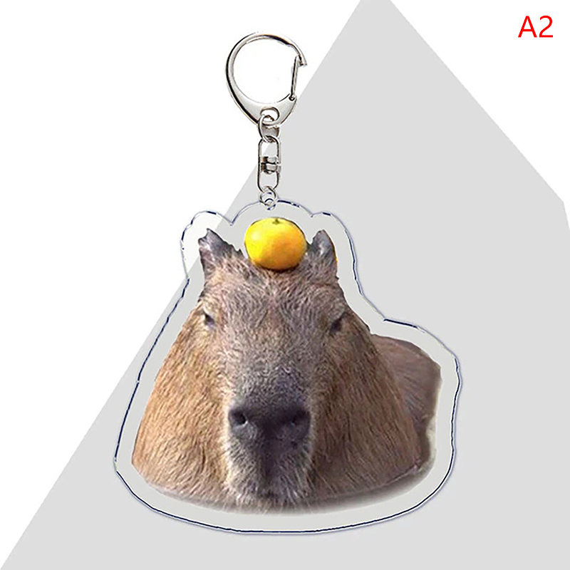 JZ Creative Capybara Acrylic Keychain Cute Cartoon Animal Capybaras Popular  Keyring For Women Bag Car Key Pendant Accessories Gifts