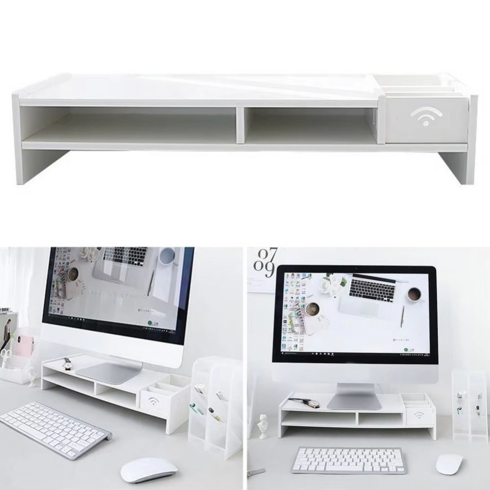 Convenient Easy Assemble PC Computer Screen Stand Multi Compartment ...