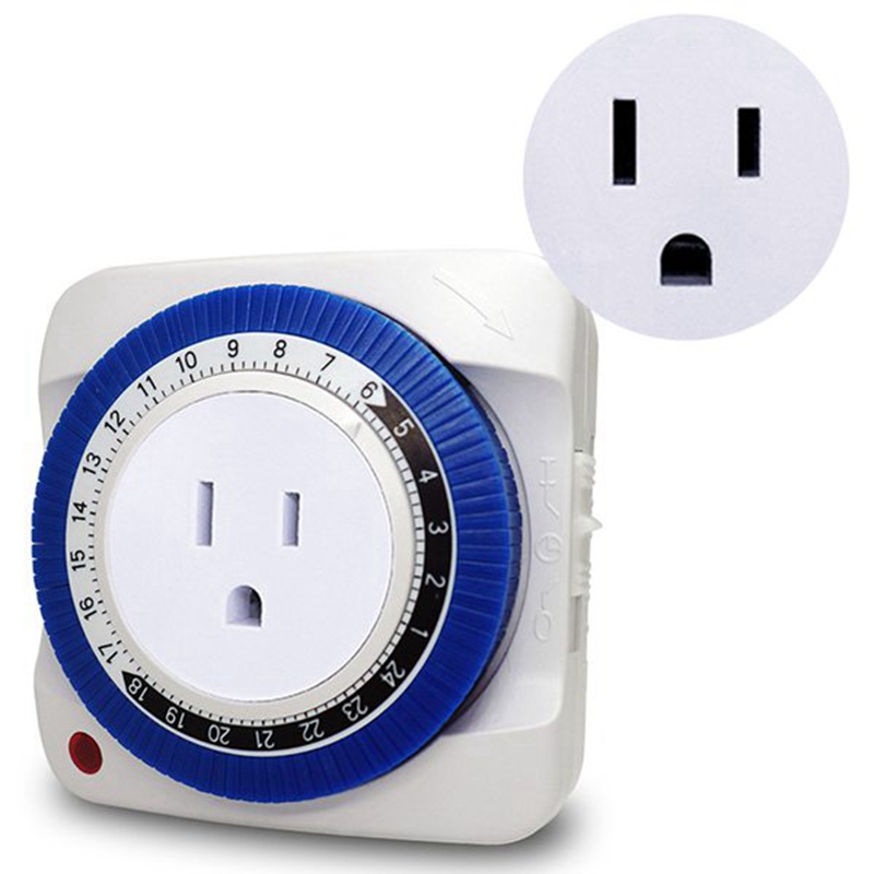 24 Hour Timer Socket Mechanical Program Timer Switch Socket 230V Wall Outlet Protector Energy Saveing()