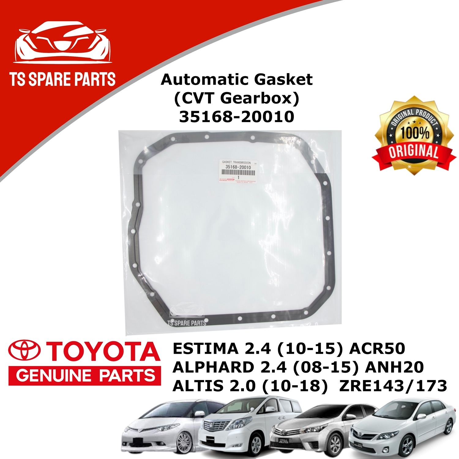 Toyota Automatic Gasket (CVT Gear Box) 35168-20010 Estima/Alphard Toyota Automatic Gasket (CVT Gear Box) 35168-20010 Estima/Alphard