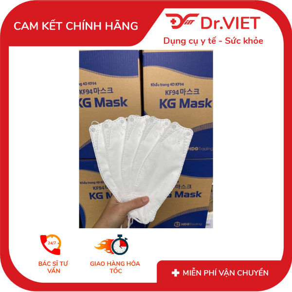 Khẩu trang Lâm Anh KF94 (Khẩu trang KF94 kháng khuẩn ngăn chặn đến 99% tia cực tím UVA)- 10 cái - Hạn chế bụi bẩn, ô nhiễm không khí