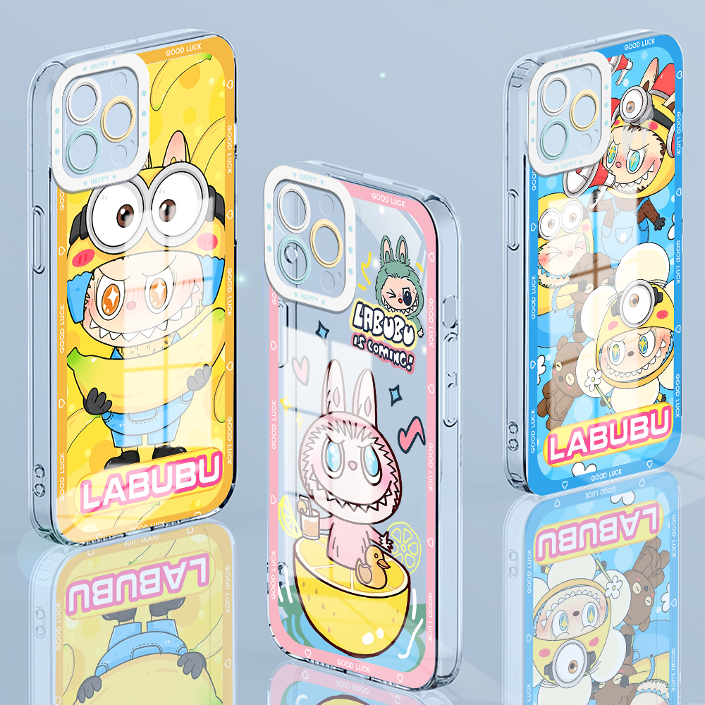 AMORVOR for Tecno Pova 5 Pro 5G Back Cover Cute Labubu Phone Cover Camera Protection Transparent TPU Soft Case. 