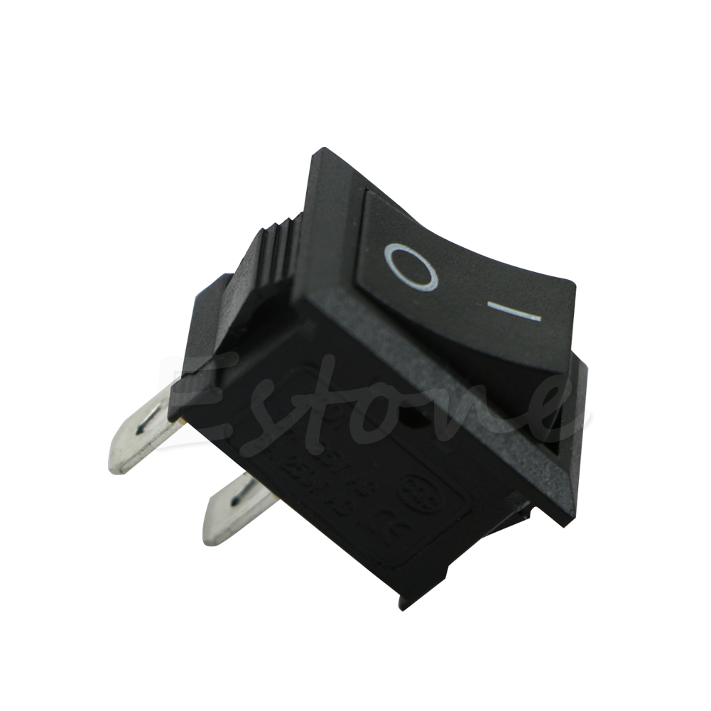 Black white on/off rectangle rocker switch car boat button kcd1-2pin 250v 3a new