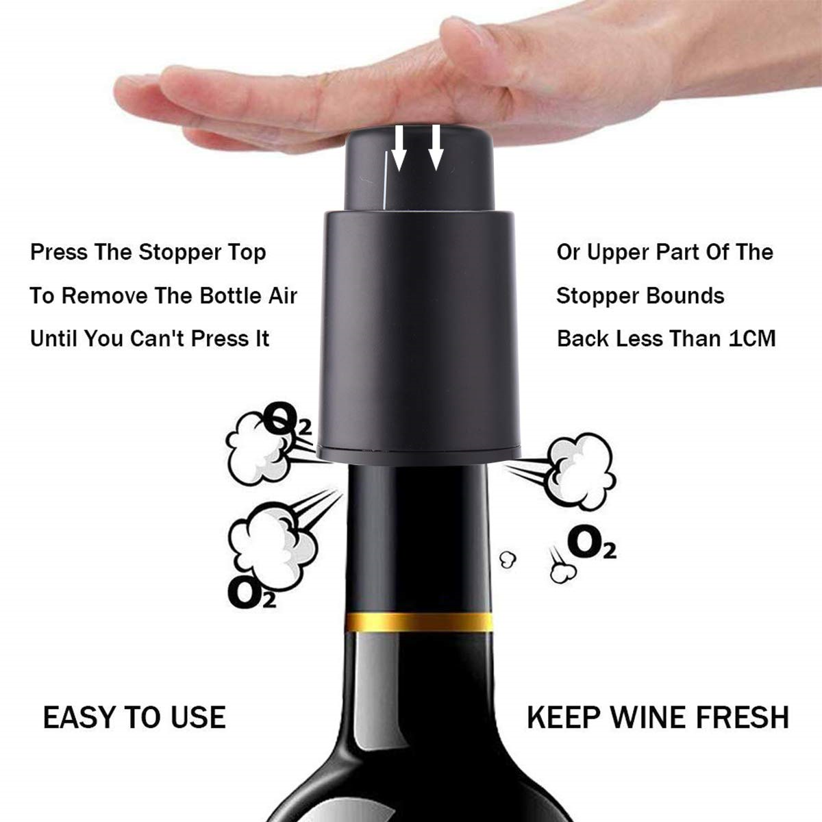 2 Pack Wine Bottle Stopper Vacuum Wine Stoppers Reusable Wine Preserver Wine Corks