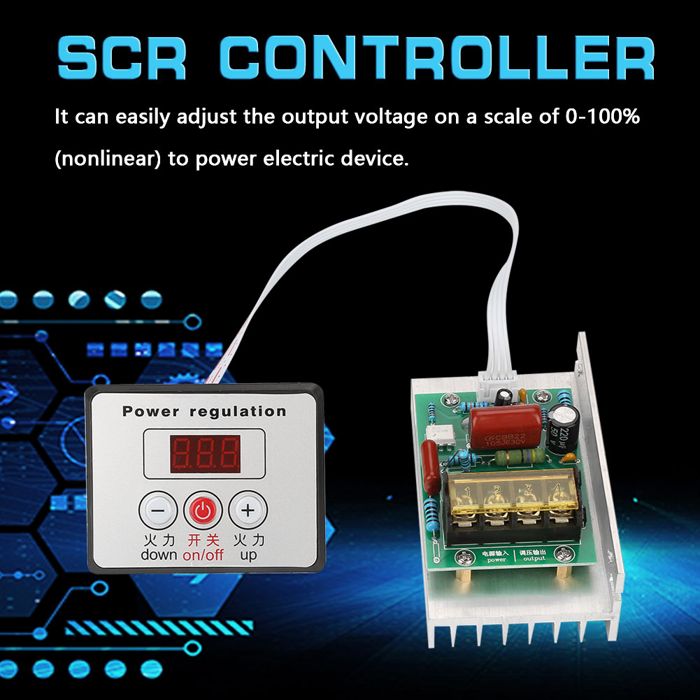 Voltage Controlle Electronic Regulator AC220V 8000W High Power SCR Speed Controller Control Motor