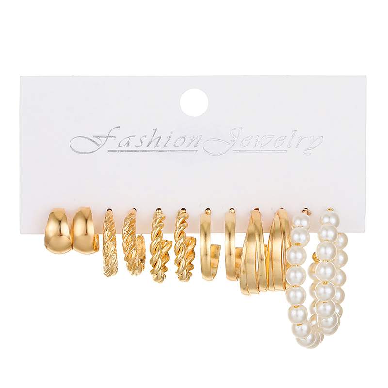 1Set%20Gold%20Color%20Vintage%20Geometry%20Pearl%20Earrings%20Set%20Simple%20Alloy%20Dangle%20Earrings%20Nicle%20-%20Image%204