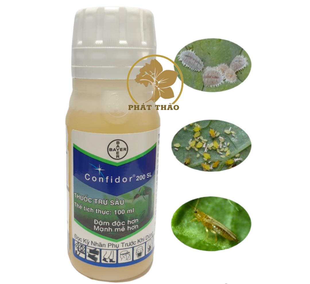 thuốc trừ sâu Confidor 200SL (100ml) rầy, rệp, bọ trĩ, côn trùng chích hút cho hoa lan, hoa hồng, mai vàng, cây cảnh, rau màu, cây ăn trái