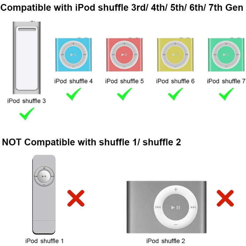 【Exclusive Limited Edition】 MP3 Charging Cable 3.5mm to USB Power & Data Sync Compatible with iPod Shuffle Generations.