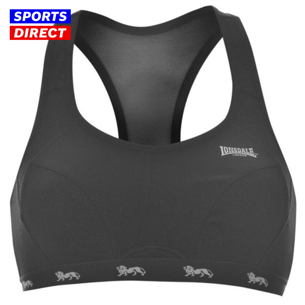 Lonsdale Womens Crop Bra Ladies (Black) - Sports Direct
