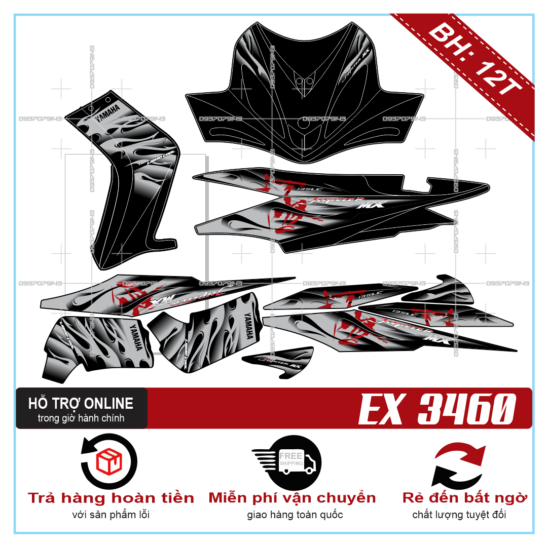TEM XE EXCITER 2010 (TEM RỜI EX 2010) CHỮ TÀU LỬA 3460