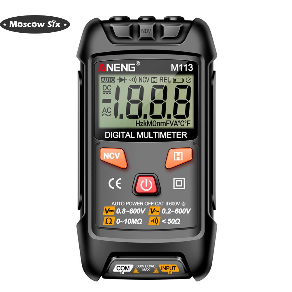 [Moscow Six]💎ANENG M113 Máy đo vạn năng kĩ thuật số Mini Tester Điện áp Ohm Máy Kiểm thử đa chức năng LCD điện áp kháng Meter lưu dữ liệu cho dòng on/off phát hiện