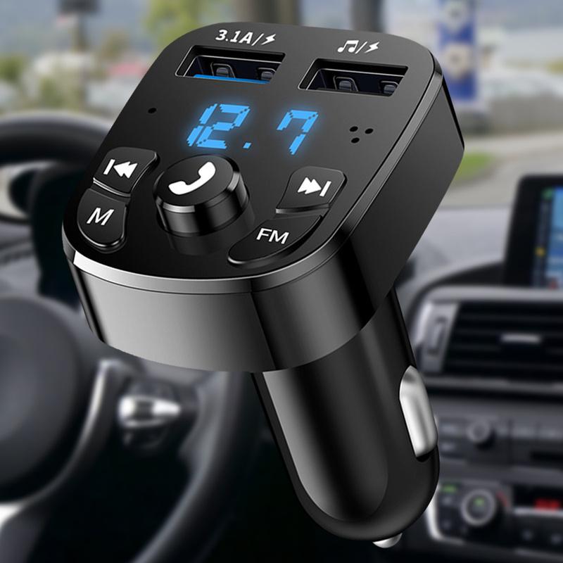 Bluetooth version 5.0 FM Transmitter Car Player Kit Car Charger Quick Dual USB Bluetooth5.0 Transmitter