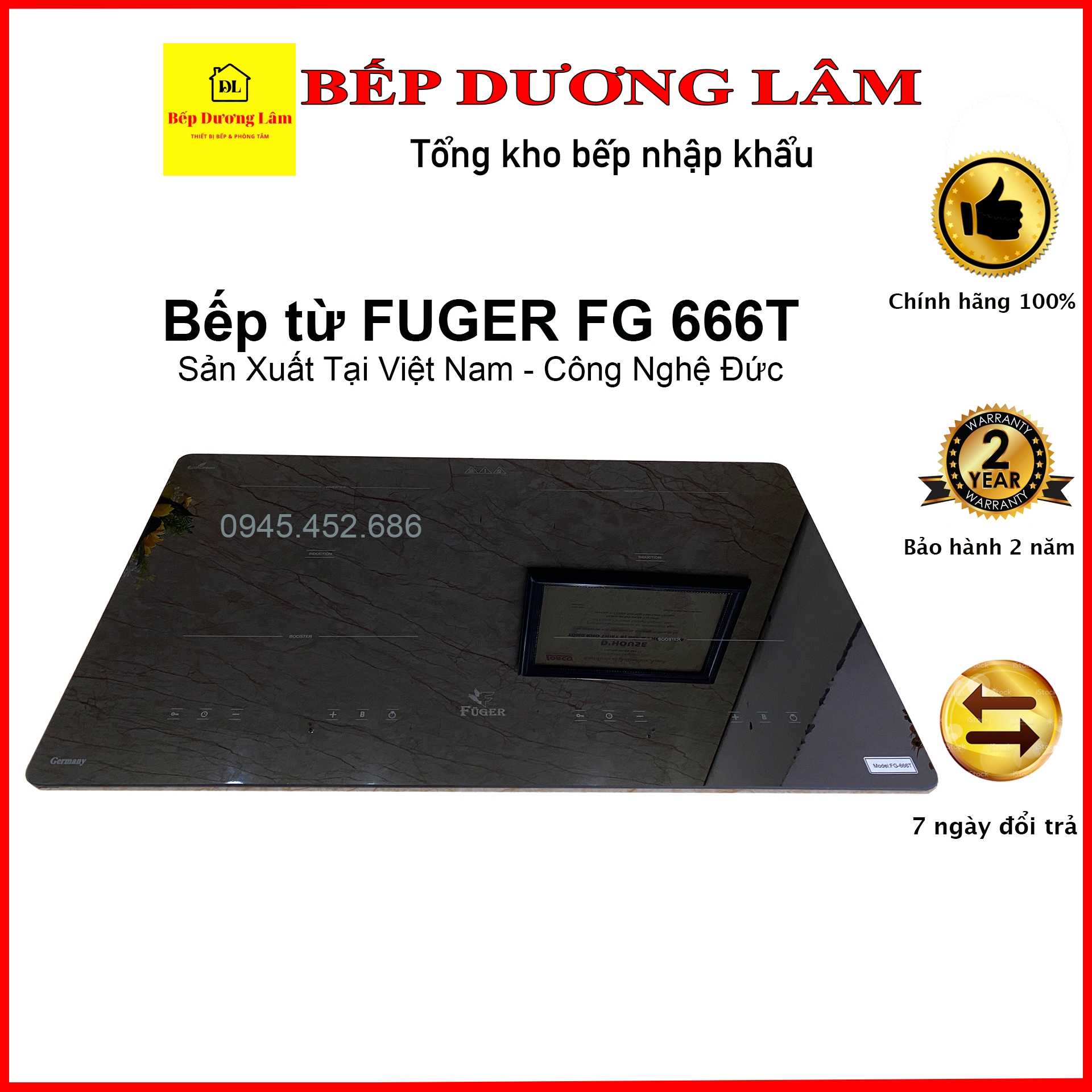 ✅ Bếp từ FUGER FG 666T ✅ Công nghệ Châu Âu ✅ Bảo hành theo tem điện tử chính hãng 2 năm