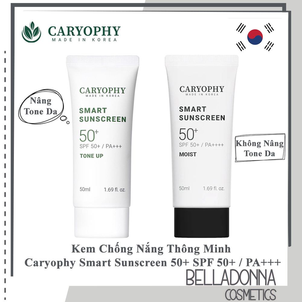 [HCM][CHÍNH HÃNG] Kem Chống Nắng Thông Minh 3IN1 Caryophy Smart Sunscreen Tone Up SPF50+/PA+++ 50ml
