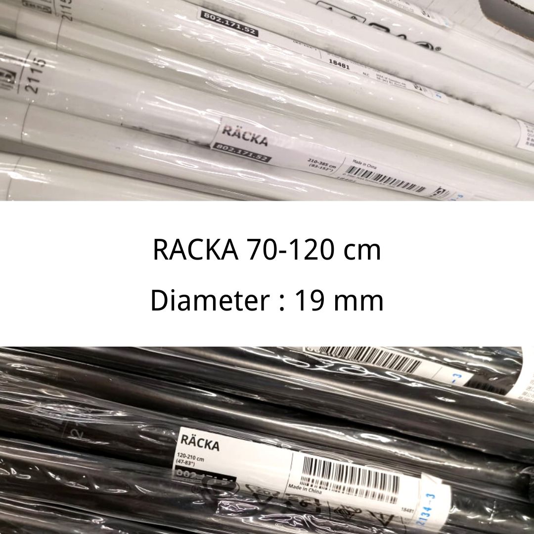 [Rod only] IKEA RÄCKA RACKA/HUGAD Curtain rod, Rod langsir, white/black ...