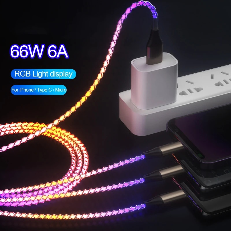 NEW%2066W%206A%20RGB%20Lights%20Fast%20Charging%20USB%20Type%20C%20Cable%20For%20Xiaomi%20POCO%20Samsung%20Huawei%20Phone%20Accessories%20For%20iPhone%20Car%20USB%20Charge%20Cord%20-%20Image%203
