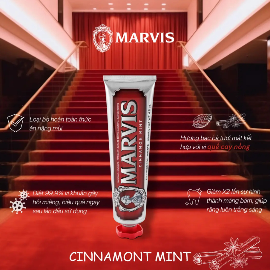 Kem Đánh Răng Marvis Toothpaste - trắng răng và thơm miệng nhập khẩu từ Ý