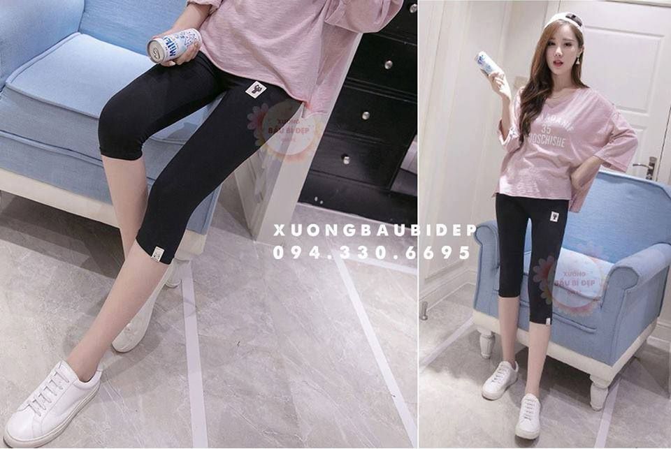 quần lửng trơn co dãn 4 chiều- Đồ Bầu Xinh tkutrang