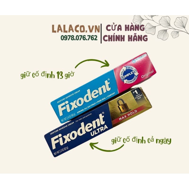 Keo dán hàm răng giả Fixodent Mỹ