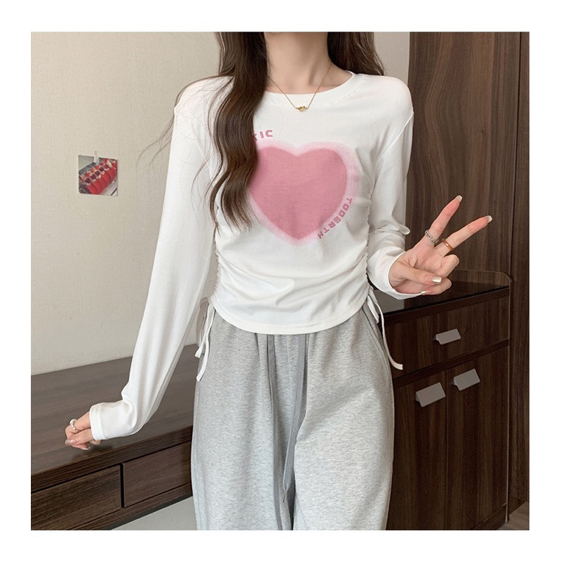 Áo Croptop Nữ Tay Dài Trái Tim