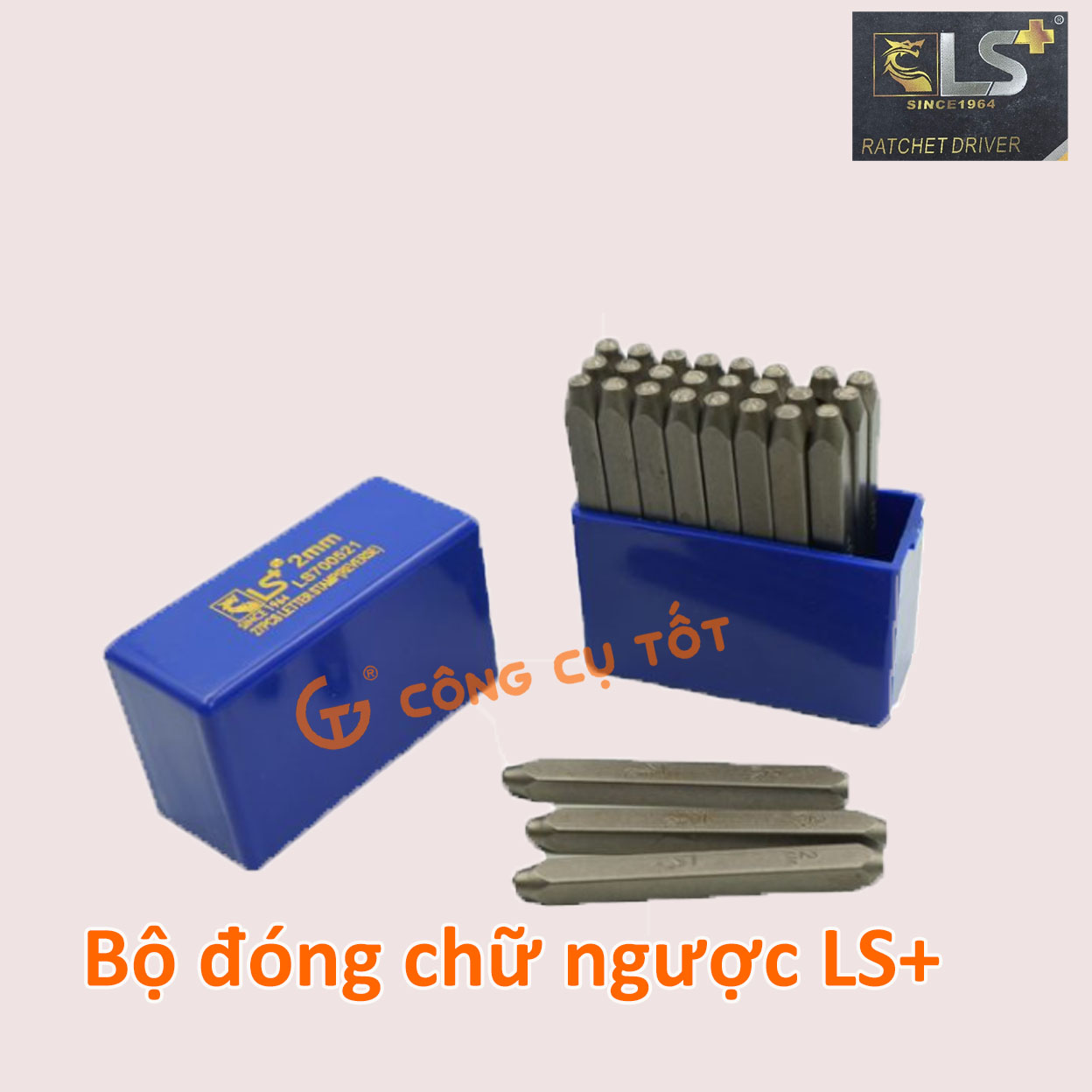 Bộ đóng chữ xuôi, đóng chữ ngược LS+ size tùy chọn