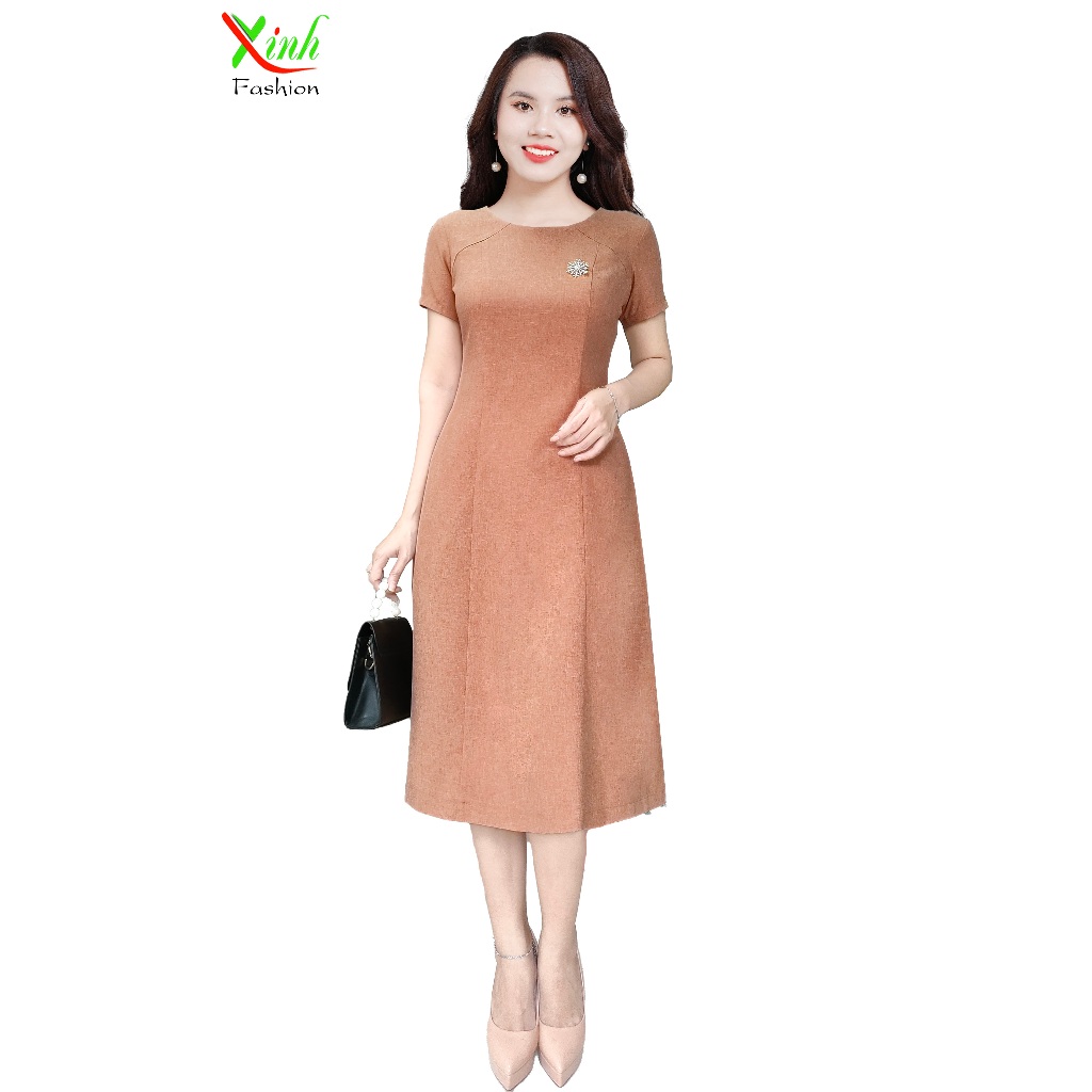 Đầm nữ suông A basic trẻ trung tông màu nịnh da DL923 DL925