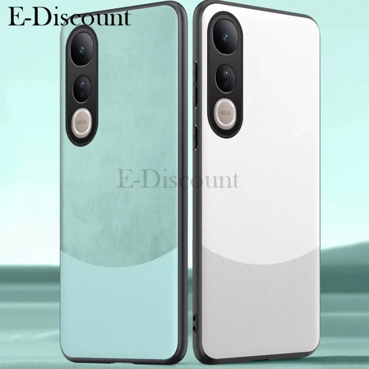 New Phone case Vivo V50 Lite Back cover 360 Degrees Protection Leather Soft Border Anti-fingerprint Color Blocking Design For Vivo V50 Lite 5G case