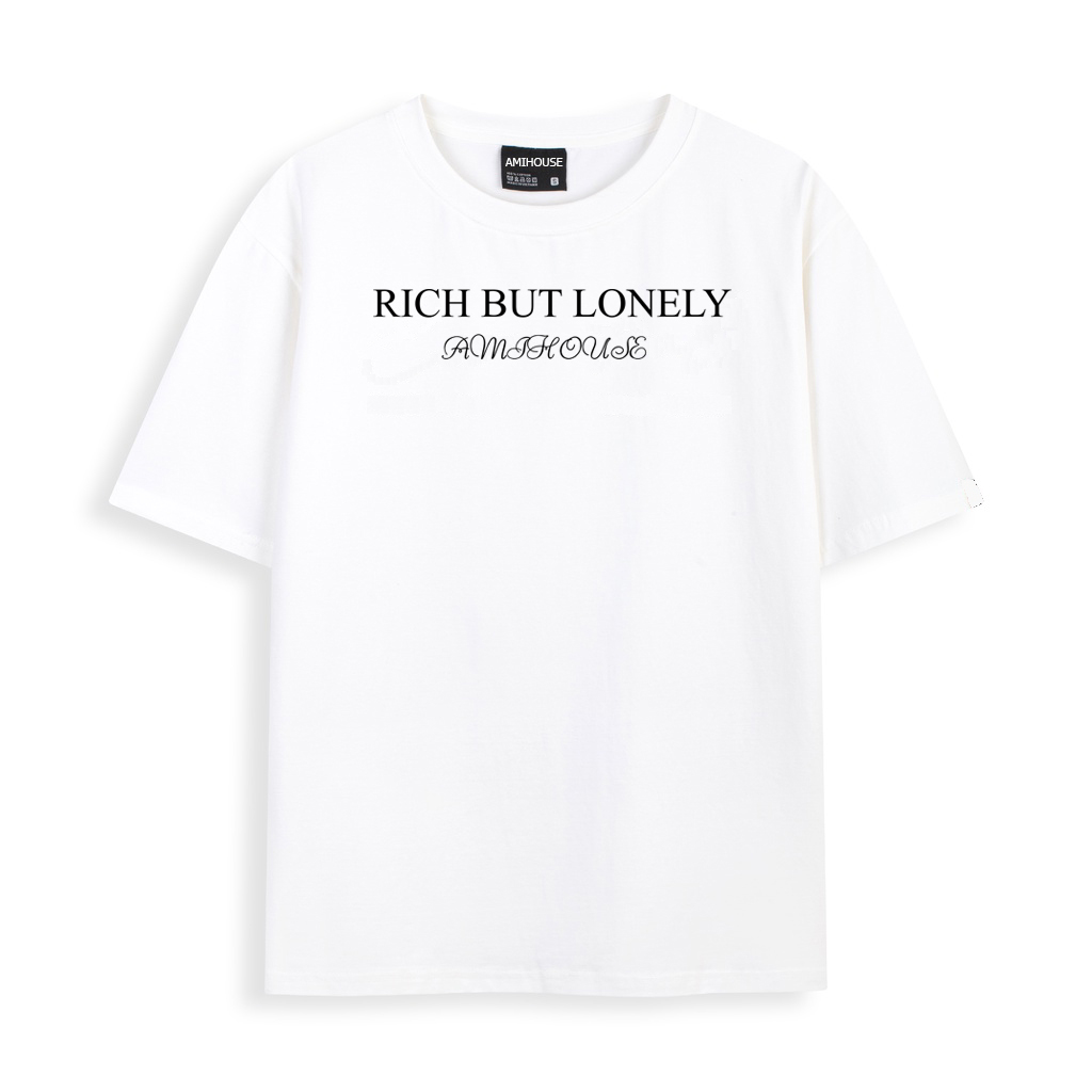 Áo thun AMIHOUSE form rộng RICH BUT LONELY