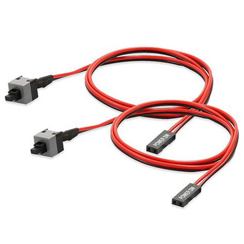 [PENGYAO] Ginni 5PCS 50cm 2 Pin SW PC Power Cable On Off Push Button ATX Computer Switch Wire
