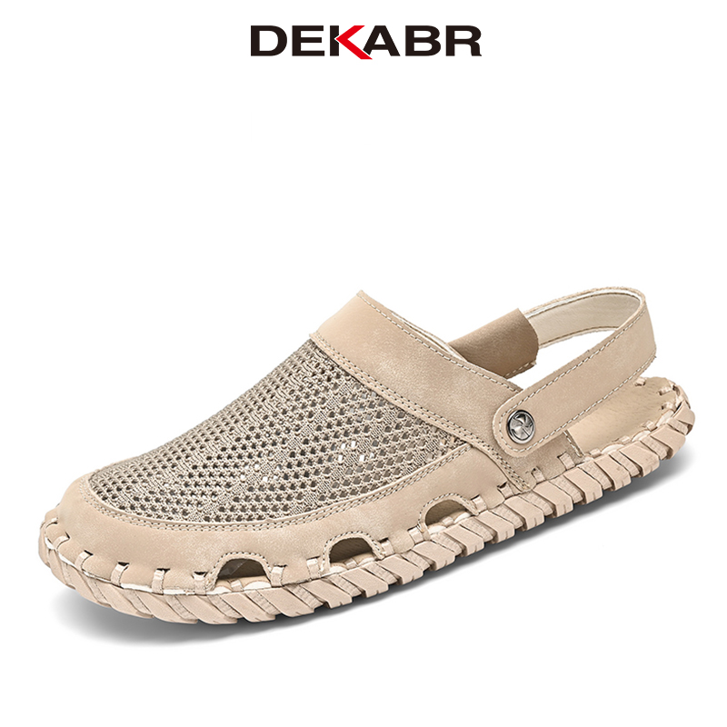 DEKABR Fashion Mesh Patchwork New 2024 Men Sandals Hollow-Out Breathable Summer Shoes Men Outdoor Beach Sandals Casual Footwear