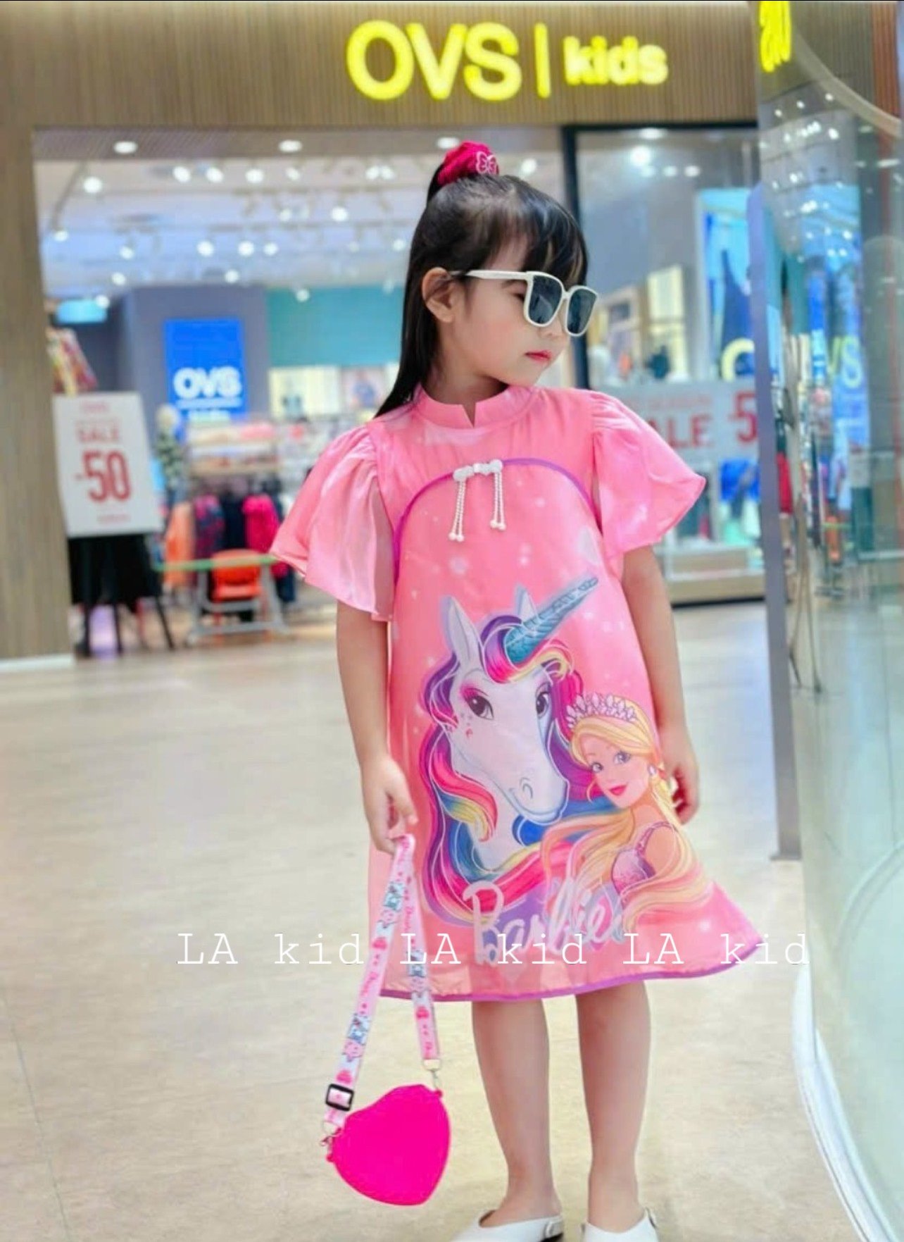 (SIZE 10-32KG) VÁY LỤA CỔ SƯỜN SÁM IN NGỰA PONY CHO BÉ SIÊU XINH