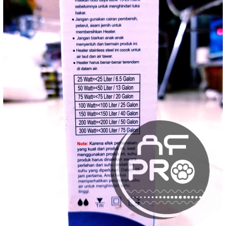 Heater stainless pemanas Aquarium AQUAMAN 100 WATT